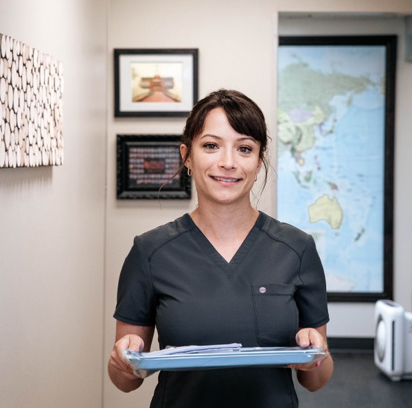 Smiling dental team member