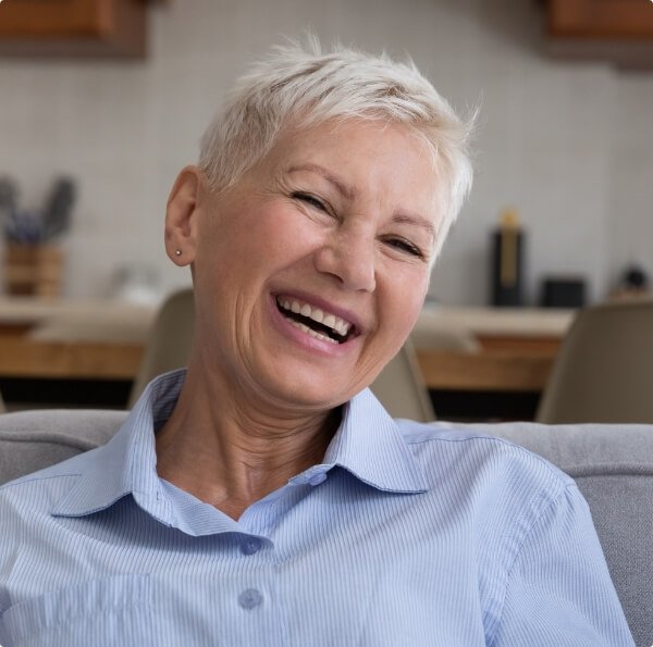 Woman sharing flawless smile