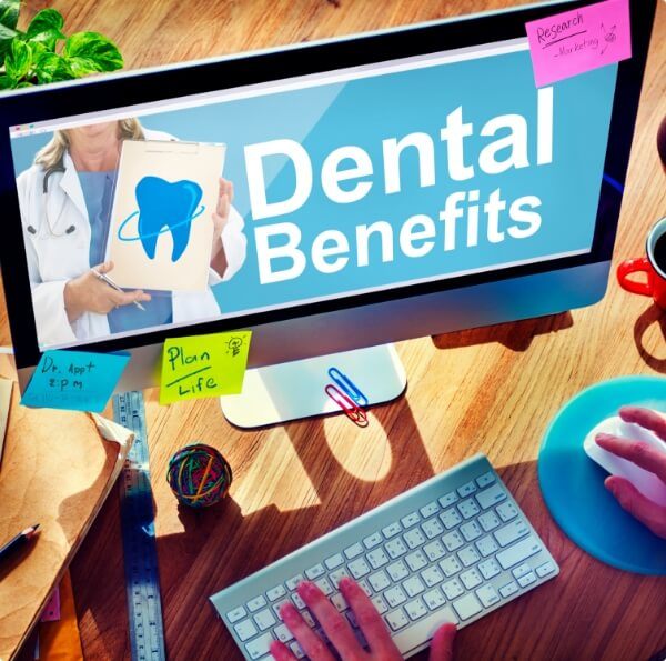 Dental benefits on computer screen