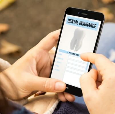 Dental insurance details on smartphone