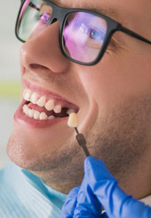 Man smiling in the dental chair