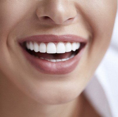 closeup of woman’s smile  