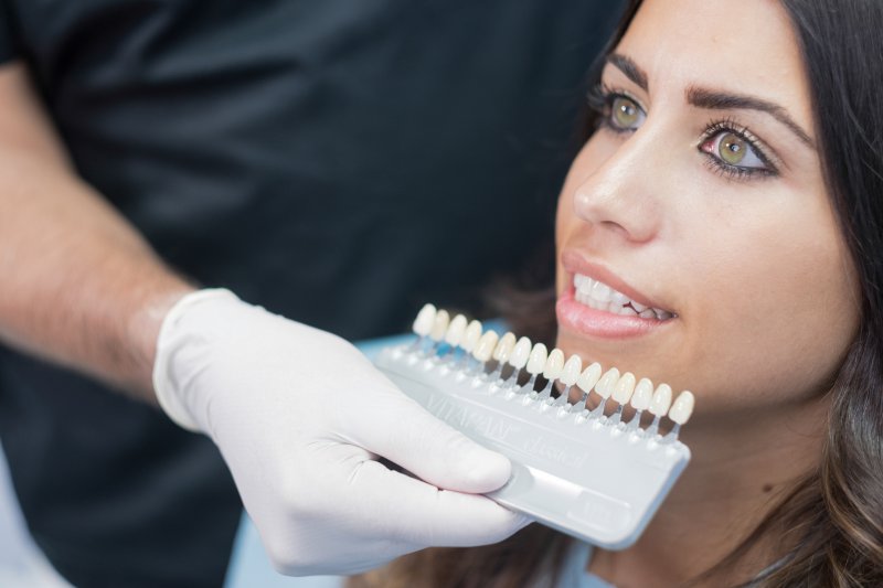 young woman getting porcelain veneers